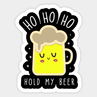 funny christmas beer Sticker